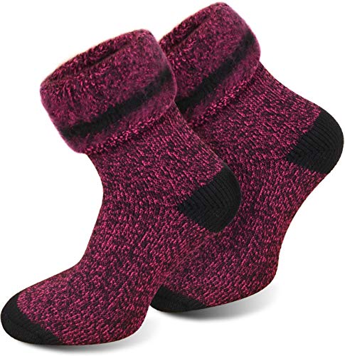 Polar Husky 3 Paar Super Warme Thermo Socken! Vollplüsch/Perfekt geeignet für Stiefel Farbe Extrem/Hot/Pink meliert Größe 39/42 von Polar Husky