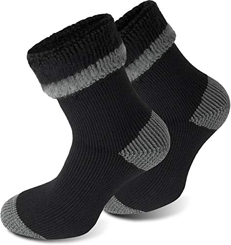 Polar Husky 3 Paar Super Warme Thermo Socken! Vollplüsch/Perfekt geeignet für Stiefel Farbe Extrem/Hot/Schwarz/Grau Größe 47/50 von Polar Husky