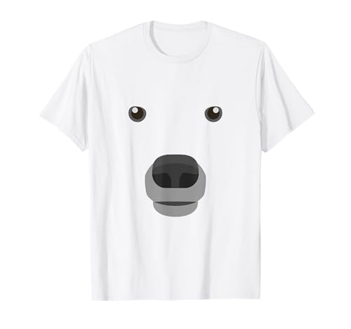 Eisbär Gesicht Kostüm Karneval Fasching Kinder T-Shirt von Polar bear North Pole Ice melting Climate change