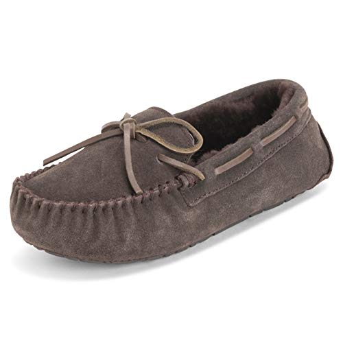 Damen Mokassins Real Wildleder Australian Sheepskin Pelz Halbschuhe Hausschuhe - Braun - BRO39 AYC0224 von Polar