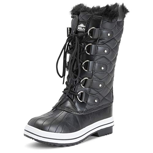 Polar Womens Snow Boot Quilted Tall Winter Snow Waterproof Warm Rain Boot - 3 - BLL36 YC0010 von Polar