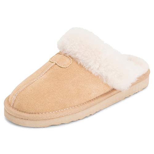 Polar Damen Real Wildleder Australian Sheepskin Winter Pelz Gefüttert Warm Mules - Beige - BEI36 AYC0217 von Polar