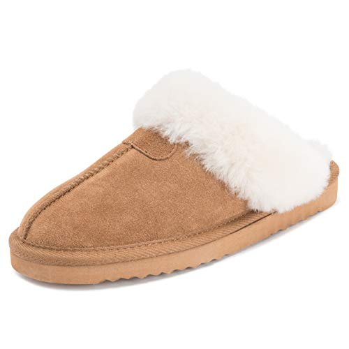 Polar Damen Real Wildleder Australian Sheepskin Winter Pelz Gefüttert Warm Mules - Tan - TAN38 AYC0215 von Polar