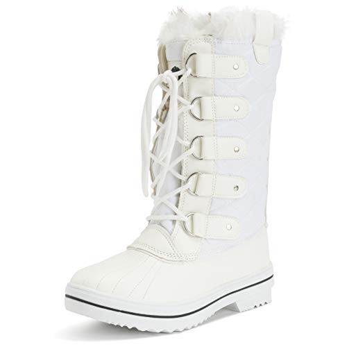 Polar Damen Schnee Stiefel Nylon Tall Wasserdicht Gefüttert Regen Stiefel - Weiß - 36 von Polar