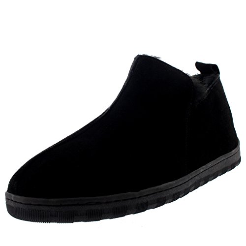 Polar Herren Australischen Schaffell Original Pelz Gefüttert Stiefel Gummi Sole Pantoffeln - Schwarz - UK9/EU43 - YC0456 von Polar