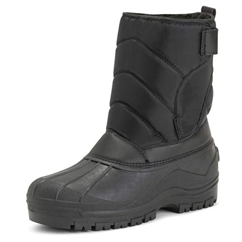 Polar Herren Dreck Nylon Strap Ente Schnee Winter Wohnung Regen Im Freien Stiefel - Schwarz - BLK41 AYC0147 von Polar