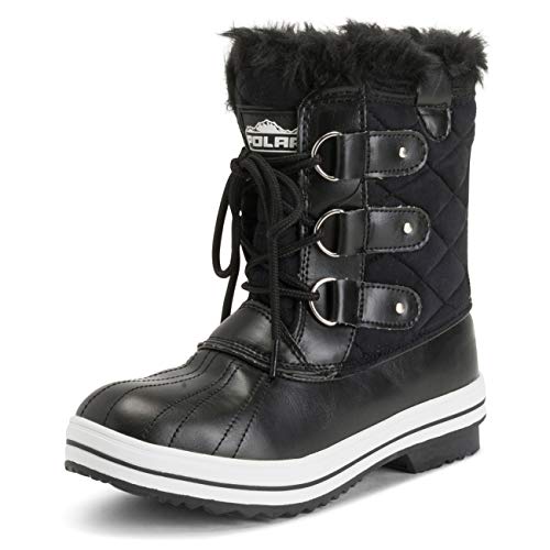 Polar Womens Snow Boot Quilted Short Winter Snow Rain Warm Waterproof Boots - 3 - BLS36 YC0016 von Polar