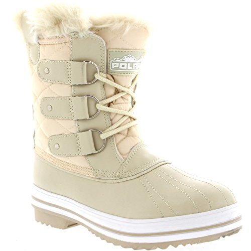 POLAR Womens Snow Boot Quilted Short Winter Snow Rain Warm Waterproof Boots - 8 - BEN41 YC0014 von POLAR