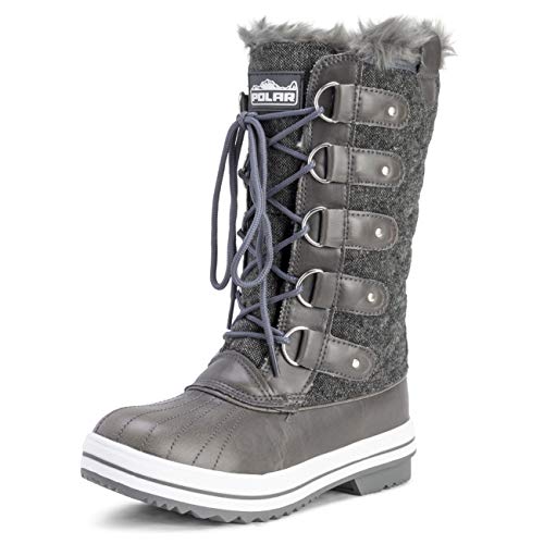 Polar Womens Snow Boot Quilted Tall Winter Snow Waterproof Warm Rain Boot - 3 - GRT36 YC0013 von Polar