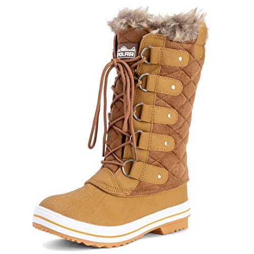 Polar Womens Snow Boot Quilted Tall Winter Snow Waterproof Warm Rain Boot - 4 - TAS37 YC0006 von Polar