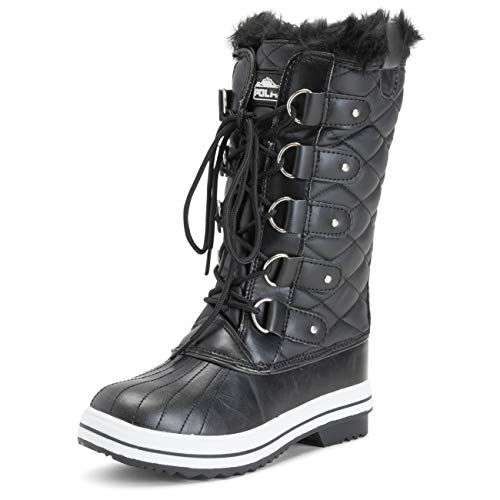 Polar Womens Snow Quilted Tall Winter Snow Waterproof Faux Fur Boots Warm Rain - 4 - BLL37 YC0010 von Polar