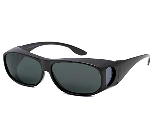 Polarex Sonnenbrille mit UV 400 Schutz Polarisierte Ovale Gläser Überbrille Leichte Brille verschiedenen Modellen Herren Damen Unisex (schwarz-matt) von Polarex