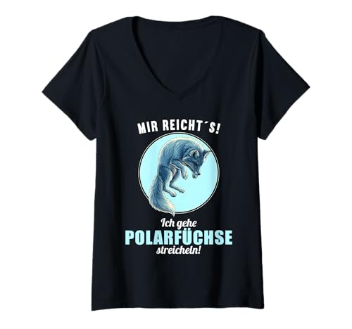 Damen Polarfüchse Polarfuchs T-Shirt mit V-Ausschnitt von Polarfüchse Polarfuchs Tier Shop