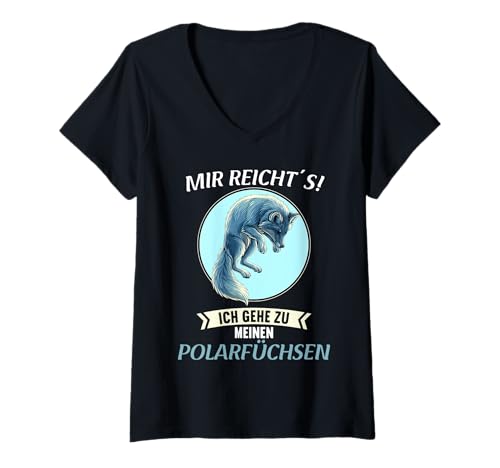 Damen Polarfüchse Polarfuchs T-Shirt mit V-Ausschnitt von Polarfüchse Polarfuchs Tier Shop