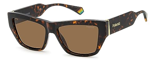 Polaroid Unisex Sonnenbrille PLD 6210/S/X 086 55/16/140 Damen Sunglasses, 086/SP Havana, 55 von Polaroid