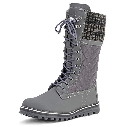 Polar Damen Schnee Dauerhaft Draussen Thermal Winter Warm Wasserdicht Mitte Wade Stiefel - Grau - UK3/EU36 - YC0378 von Polar