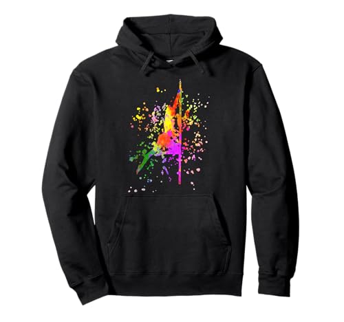 Poledance Bar Pole Dance Fitness Paint Splash Damen Pullover Hoodie von Pole Fit Workout Merchandise Color Splashes