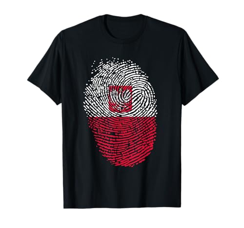 Fingerabdruck Geschenk Kinder Polen T-Shirt von Polen Flagge Geschenk Patriotisch Fingerabdruck