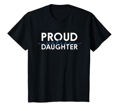 Kinder Proud Police Daughter Hemd in blauer Linie T-Shirt von Police Family Shirts