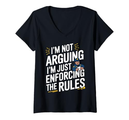 Damen Lustiger Polizist Polizist Polizist Strafverfolgung Cop T-Shirt mit V-Ausschnitt von Police Officer Law Enforcement Policeman