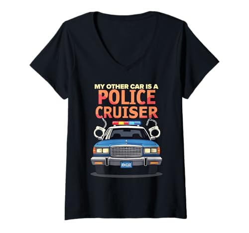 Damen Lustiger Polizist Polizist Polizist Strafverfolgung Cop T-Shirt mit V-Ausschnitt Damen Lustiger Polizist Polizist Polizist Strafverfolgung Cop T-Shirt mit V-Ausschnitt von Police Officer Law Enforcement Policeman