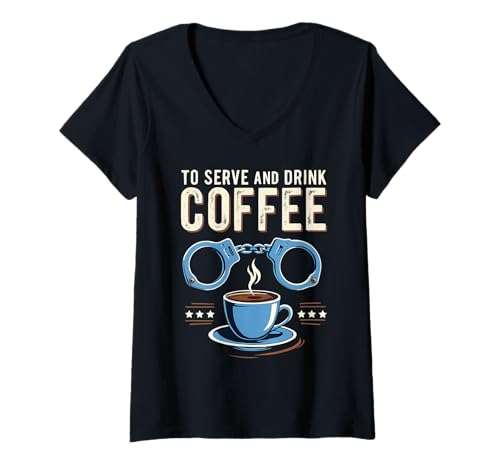 Damen Lustiger Polizist Polizist Polizist Strafverfolgung Cop T-Shirt mit V-Ausschnitt von Police Officer Law Enforcement Policeman