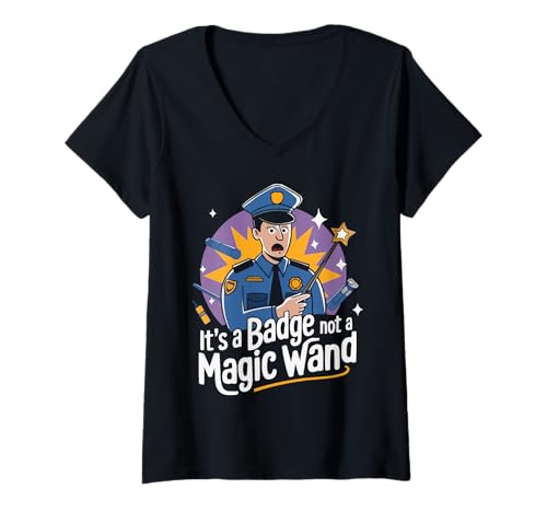 Damen Lustiger Polizist Polizist Polizist Strafverfolgung Cop T-Shirt mit V-Ausschnitt Damen Lustiger Polizist Polizist Polizist Strafverfolgung Cop T-Shirt mit V-Ausschnitt von Police Officer Law Enforcement Policeman