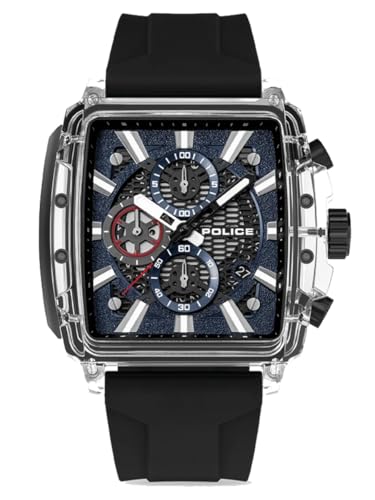 Police Clout Octet Chronograph PEWGO00776X1 – transparente Herrenuhr mit 8 Silikonarmbändern von Police