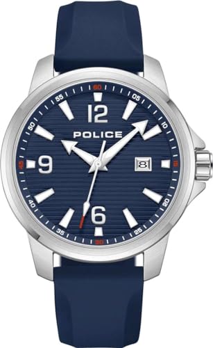 Police Herren Analog Quarz Uhr mit Silikon Armband PEWJN0020901 von Police