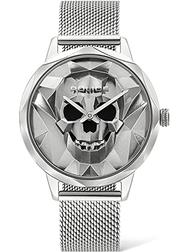 Police Damenuhr Anjar Quarz Silber Edelstahl, Edelstahlband, 36 mm, Ziffernblatt Silber, Wasserdichtigkeit 3 bar, PL16074MS.04MM von Police