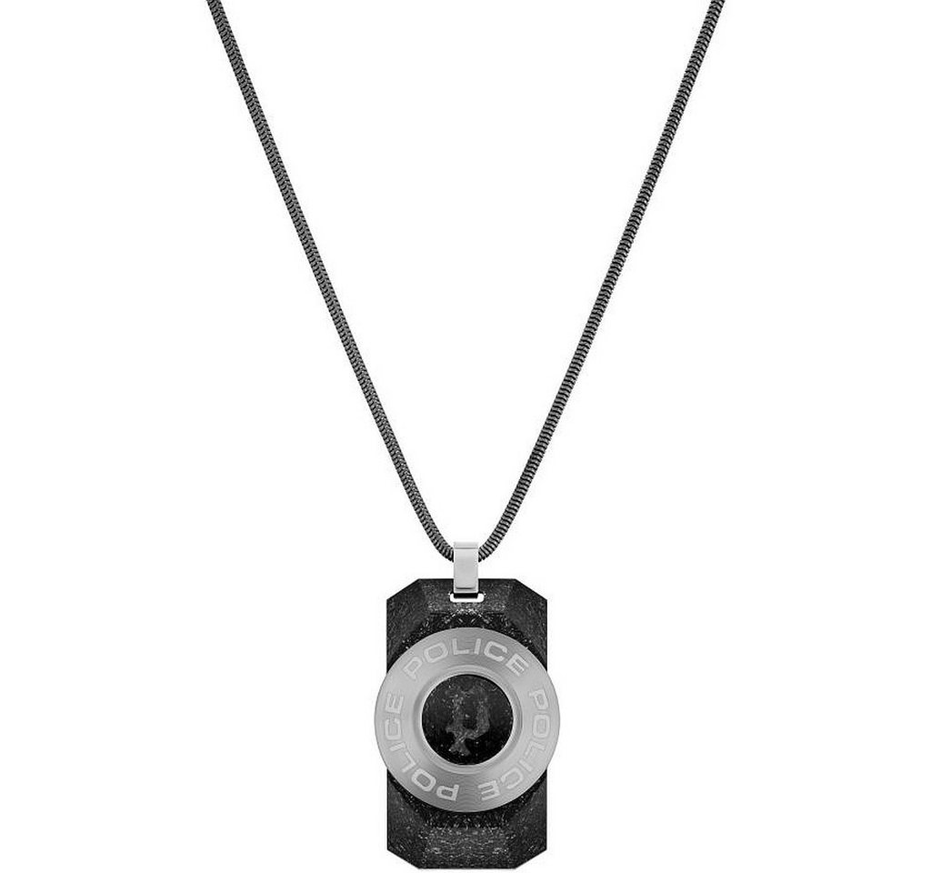 Police Edelstahlketten-Set Herren Halskette Kette Edelstahl mit Carbon Anhänger 70cm Police von Police