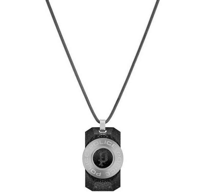 Police Edelstahlketten-Set Herren Halskette Kette Edelstahl mit Carbon Anhänger 70cm Police von Police