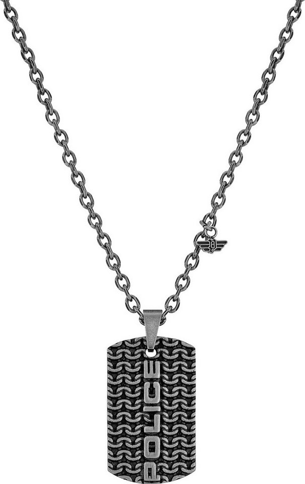 Police Edelstahlketten-Set Herren Halskette Kette Edelstahl mit Dog-Tag Anhänger 70cm Police von Police