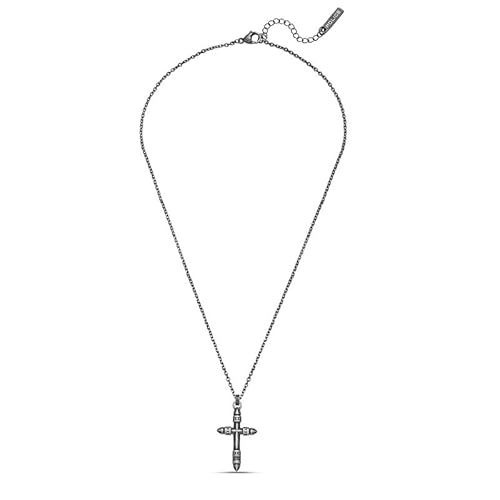 Police Faith PEAGN0035401 Halskette mit Kreuz-Anhänger für Herren, Antik-Silber, Large, Edelstahl, Kein Edelstein von Police