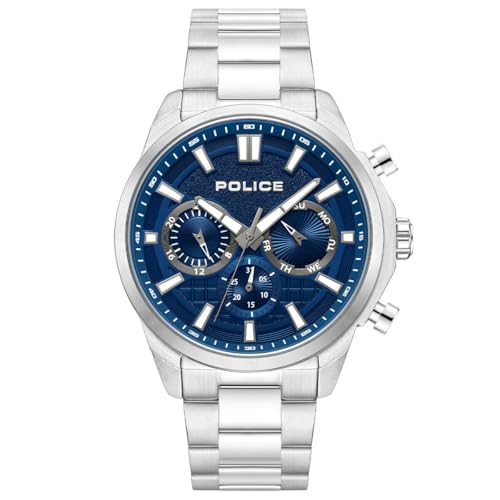 Police Herren Analog Quarz Uhr mit Edelstahl Armband PEW00210 von Police