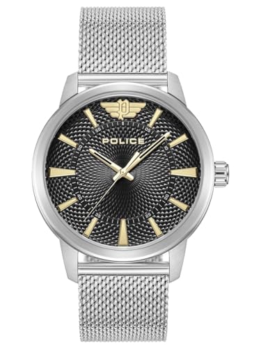 Police Herren Analog Quarz Uhr mit Edelstahl Armband PEWJG0005002 von Police