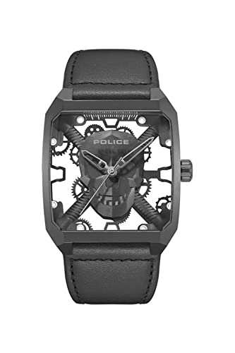 Police Herren Analog Quarz Uhr mit Leder Armband PEWJA2227202 von Police