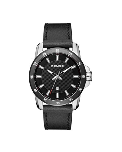 Police Herren Analog Quarz Uhr mit Leder Armband PL.15526JSTB/02 von Police