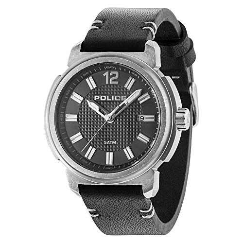 Police Herren Analog Quarz Uhr mit Leder Armband PL14797JSQ.61 von Police