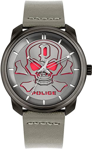 Police Herren Analog Quarz Uhr mit Leder Armband PL15714JS61 von Police