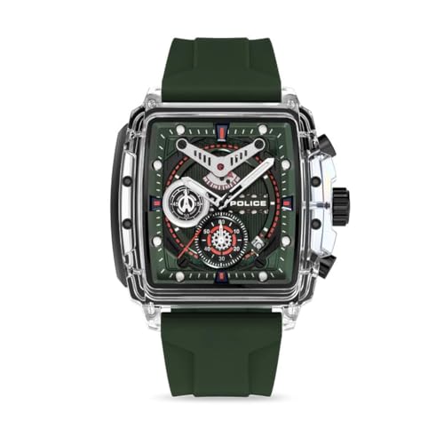 Police Herren Analog Quarz Uhr mit Silikon Armband PEWGO0052404 von Police