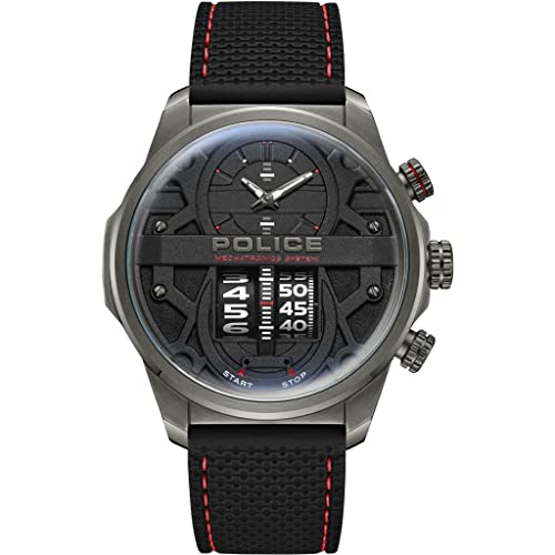 Police Herren Analog Quarz Uhr mit Silikon Armband PEWJM0006505 von Police