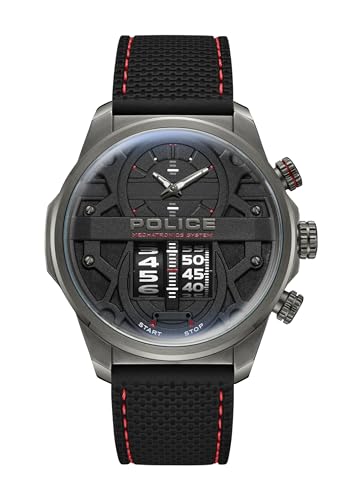 Police Herren Analog Quarz Uhr mit Silikon Armband PEWJM0006505 von Police