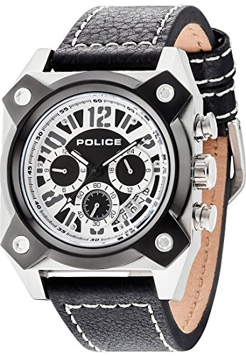 Police Herren Chronograph Quarz Uhr mit Leder Armband PL.14691JSTB/02 von Police