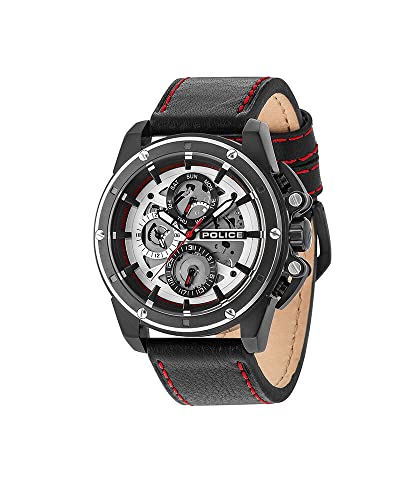 Police Herren Multi Zifferblatt Quarz Uhr mit Leder Armband PL14688JSBS.04 von Police