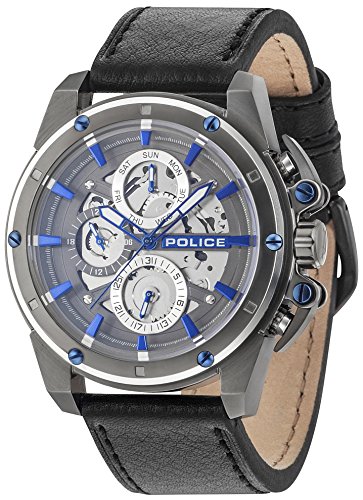 Police Herren Multi Zifferblatt Quarz Uhr mit Leder Armband PL14688JSUS.13 von Police