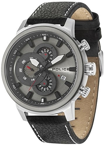 Police Herren Multi Zifferblatt Quarz Uhr mit Leder Armband PL15037JSTU.04 von Police