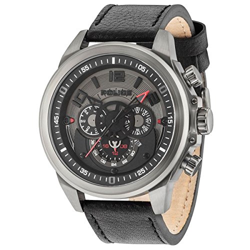 Police Herren Multi Zifferblatt Quarz Uhr mit Leder Armband PL15132JSU.61 von Police