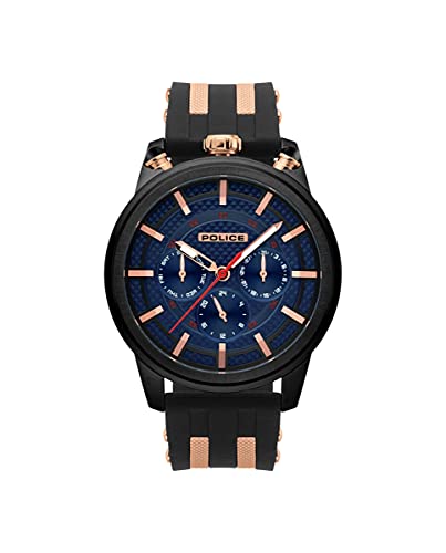 Police Herren Multi Zifferblatt Quarz Uhr mit Silikon Armband PL.15414JSB/03P von Police