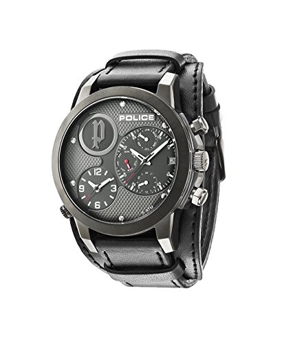 Police Herren Multifunktion Quarz Uhr mit Leder Armband R1451230001 von Police